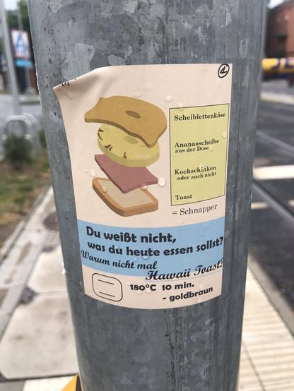 Rezeptur für Toast Hawaii