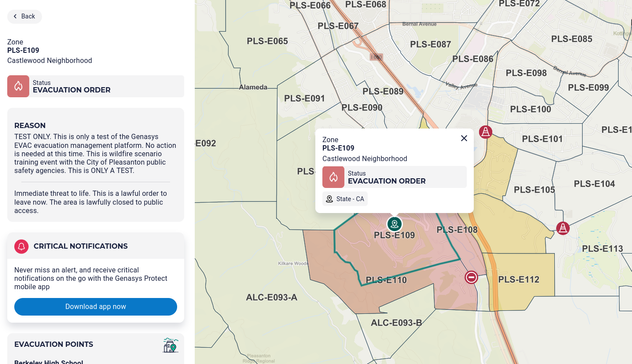 Evacuation orders set in ZoneHaven, but text says ONLY A TEST