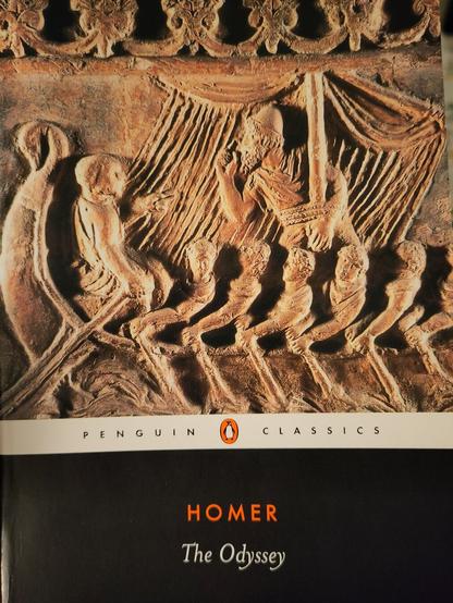 Front cover of Homer - The Odyssey, Penguin Classics edition.