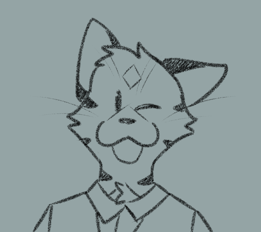 pinball in a vest and shirt winking