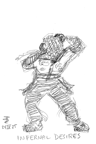 Pencil sketch of burlesque artist