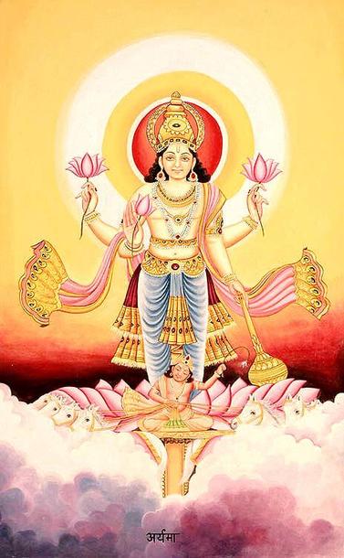 Solar Deity - Lord Aryamā
भगवान अर्यमा

Source - https://www.harekrsna.de/surya/surya_aryama.jpg