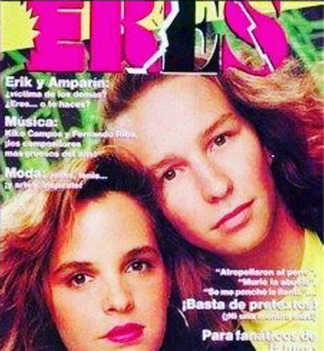 Portada de la revista ERES de los años 80 con Amparín Serrano y Erik Rubin, mostrando estilos de la época.