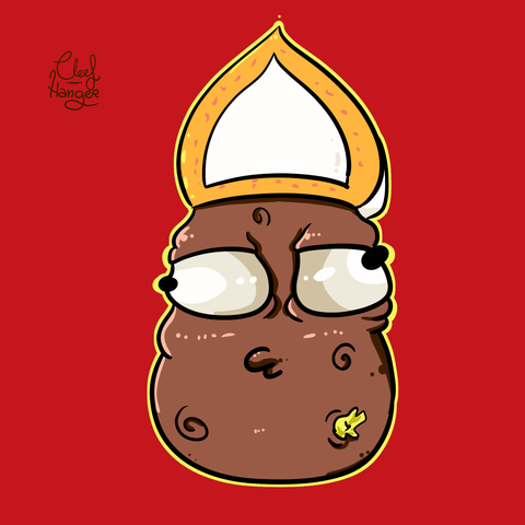 Patata con gorro blanco del Papa