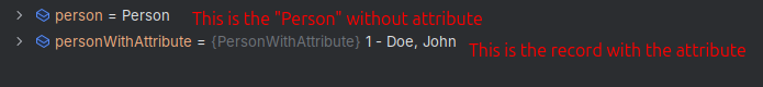 The variables are displayed different in the debugger