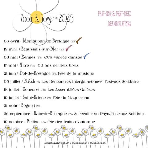 Calendrier évolutif de @zaourfroger !