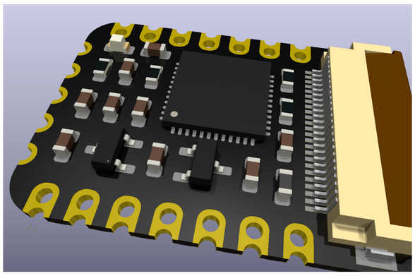 3D render of a PCB