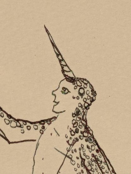 Close up to try and catch the sparkle on the narwhal mer.