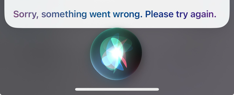 Siri error message screenshot