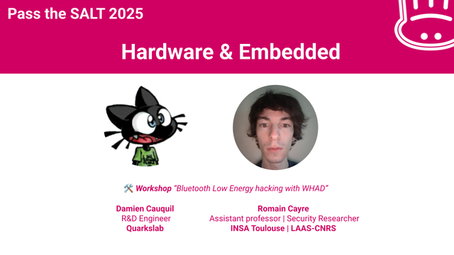 Damien Cauquil & Romain Cayre workshop on BLE hacking using WHAD framework
