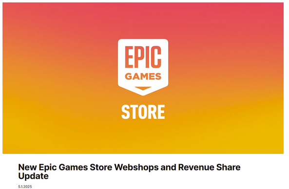 Picture of Epic Games Store announcement.