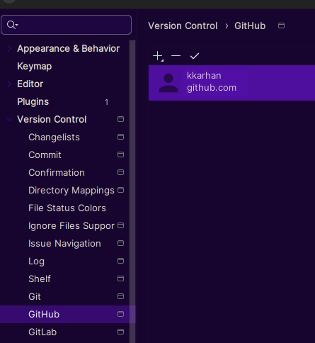Settings panel of PyCharm not displaying the account image.