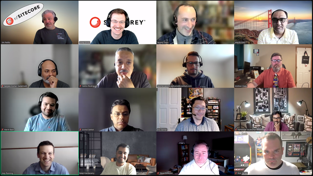 Screenshot of attendees on the May 9, 2025 #SitecoreLunch call.