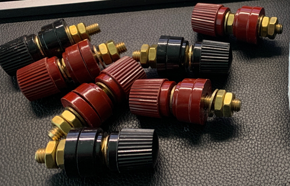 I got a set of 4 pairs of huge binding posts.