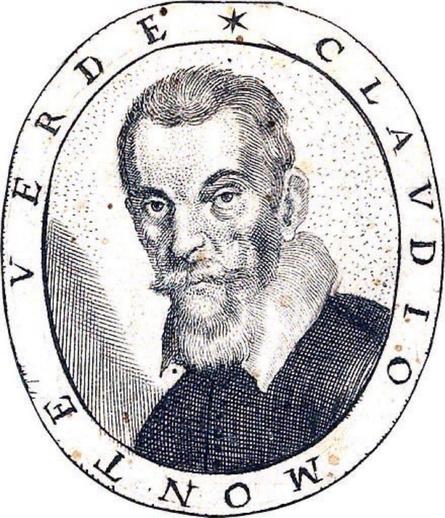 Contemporary engraving of a bearded Monteverdi