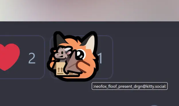 A floofy neofox holding a wyvern (me) in a cardboard box