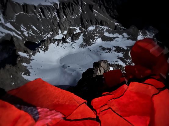 Looking down from the summit of Whitney