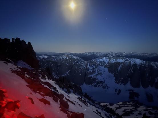 Moon setting over Mount Hitchcock