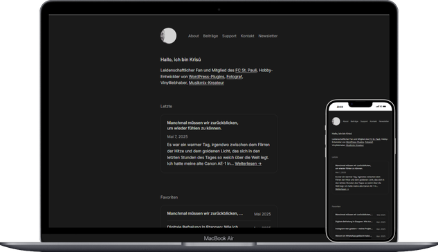 Neues Webdesign von Krisú