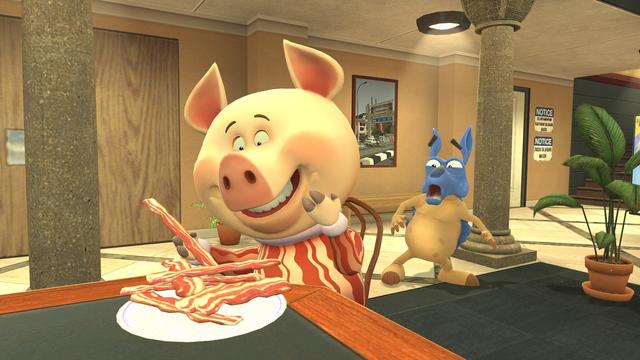 Arnold witnessed cannibalism - a pig eating bacon.