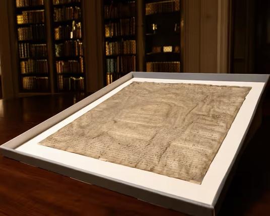“The Magna Carta issued by Edward I in 1300 and now in the library of Harvard law school. It is one of seven surviving originals from that year.”

image Lorin Granger

source https://www.theguardian.com/uk-news/2025/may/15/harvards-unofficial-copy-of-magna-carta-is-actually-an-original-experts-say#img-1