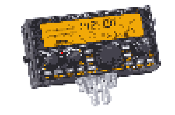 Pixel art of an Elecraft KX2 radio.