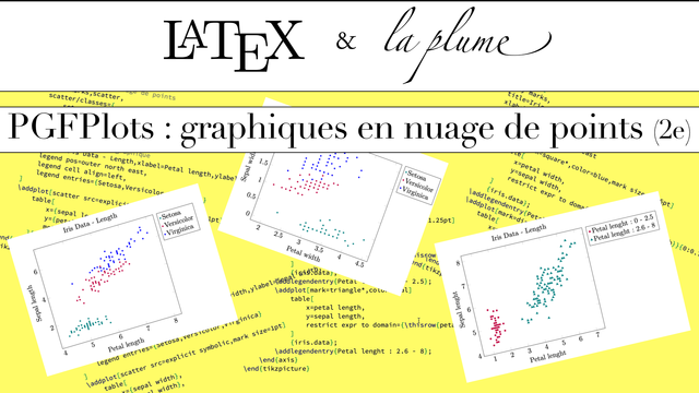 LaTeX et PGFPlots : Composer des graphiques en nuage de points, avec des données externes, et avec des regroupements textuels et numériques