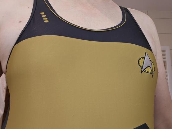 Star Trek bathing suit in yellow