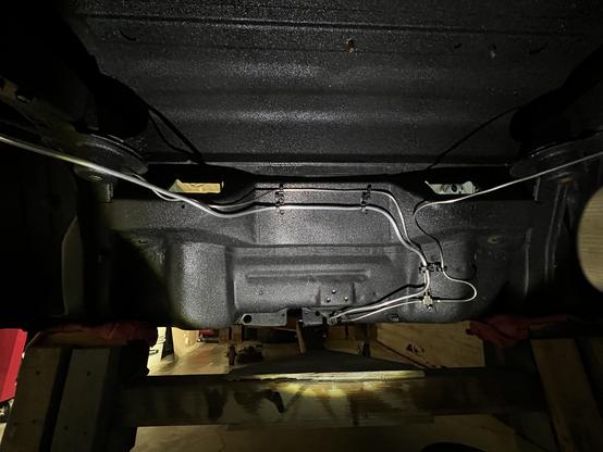 New aluminum gasline under restored 1964 Corvair