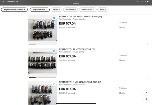 you see the screenshot of a auction site where autotranslate messed the content: British „ball valves“ refer to American „globe radio tubes“ Deutsch „Birnenform“ and not a valve to shutoff a watering hose