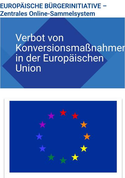 Verbot von Konversionsmaßnahmen in der Europäischen Union

European flag with rainbow stars