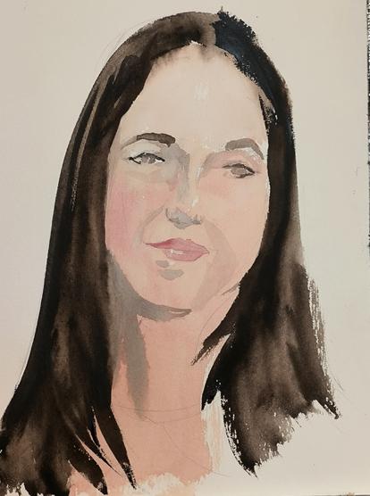 Watercolor of a young woman