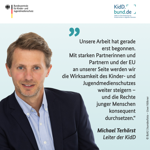 Michael Terhörst, Leiter der Stelle zur Durchsetzung von Kinderrechten in digitalen Diensten (KidD), stellt fest: „Unsere Arbeit hat gerade erst begonnen. Mit starken Partnerinnen und Partnern und der EU an unserer Seite werden wir die Wirksamkeit des Kinder- und Jugendmedienschutzes weiter steigern – und die Rechte junger Menschen konsequent durchsetzen“.