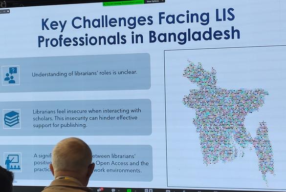Key Challenges Facing LIS Professionals in Bangladesh

Understanding of librarians' roles is unclear.

Librarians feel insecure when interacting with scholars. This insecurity can hinder effective support for publishing.

A significant gap exists between librarians' positive view ofcOpen Access and the reality of work environments.