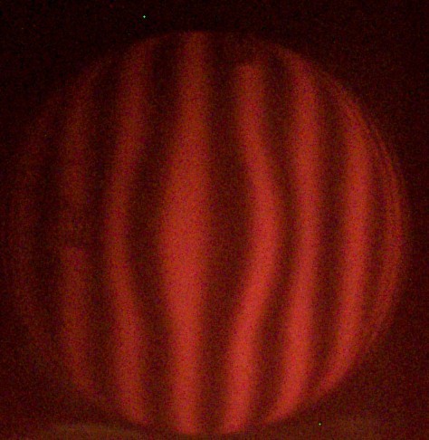 The mirror after 30 more minutes of light pressure 1/3 center over center work. The outer zone's lines look nice and straight. Hooray!