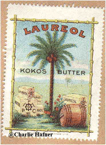 Reklamemarke, Laureol Kokosbutter. Quelle: @Charlie Hafner