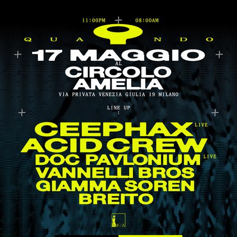 a rave flyer for a gig I'm (Ceephax Acid Crew) playing in Milan tomorrow