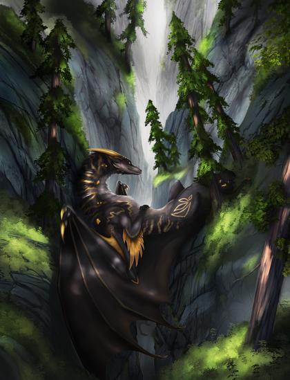 Strormbreak is lounging in a fog filled ravine. perhaps a nap is order