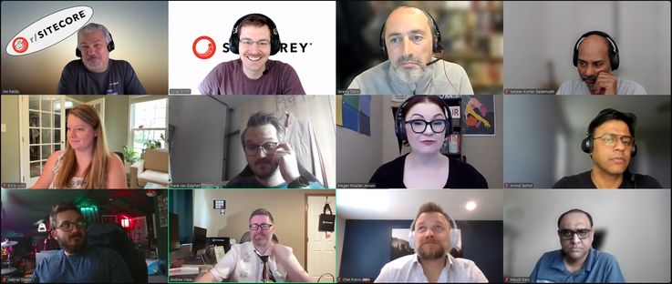 Screenshot of attendees on the May 16, 2025 #SitecoreLunch call.