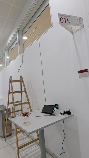 a ladder near room 014 where the DIY Hacking semiar room and a 1-dim dungeon crawler, to be tested
