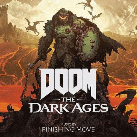 Cover art for the original soundtrack of the game "Doom: The Dark Ages" composed by Finishing Move Inc.