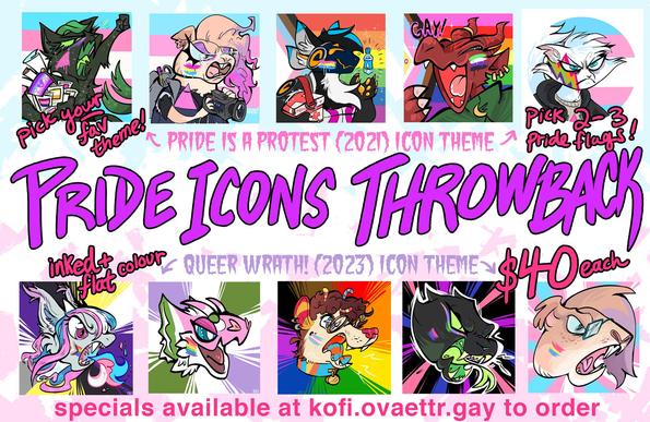 Pride Icons Throwback (2 options, queer wrath or pride is a protest)