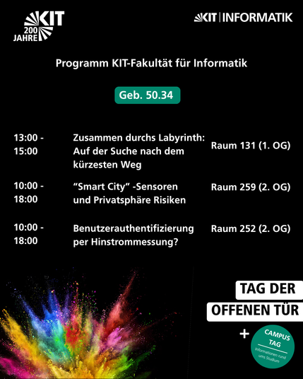 3 Präsentationen im Informatik-Hauptgebäude in den oberen Stockwerken