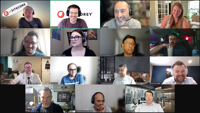 Screenshot of attendees on the May 16, 2025 #SitecoreLunch call.