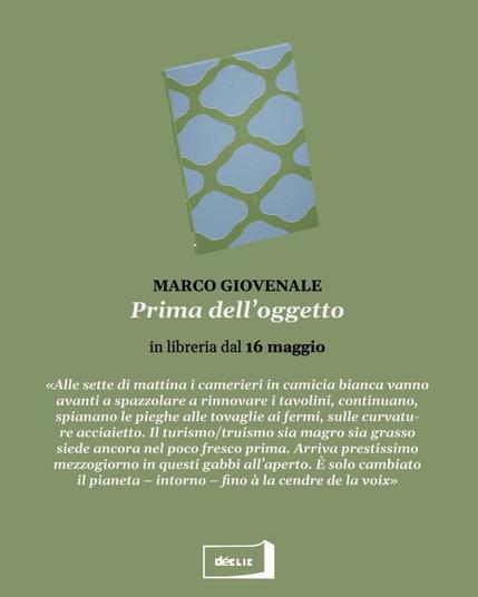 copertina di "Prima dell'oggetto", di Marco Giovenale (déclic, 2025)