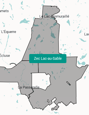 Carte de localisation de la ZEC Lac-au-Sable