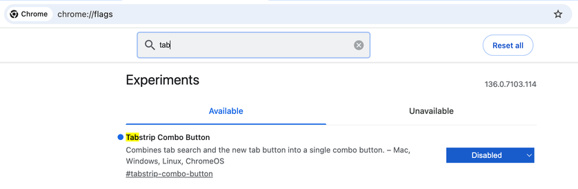chrome://flags option