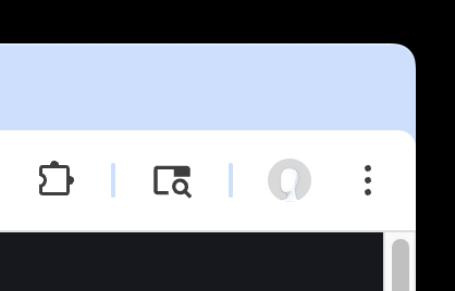screenshot of icon in toolbar