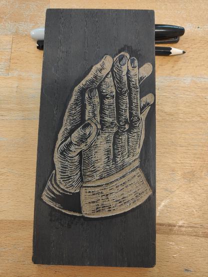 The cut block , ready for a first test print.