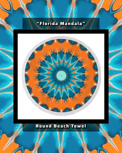 a burst of orange and aqua color in a glorious kaleidoscope pattern.